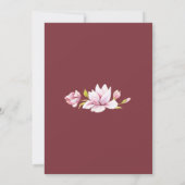 Invitations de mariage floral Magnolia Burgundy (Dos)