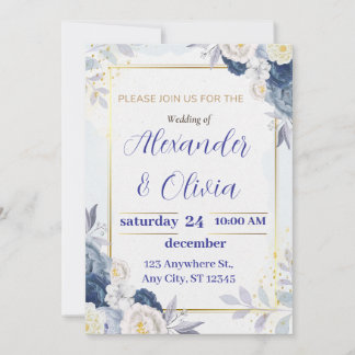 Invitations de mariage floral mignonne, invitation