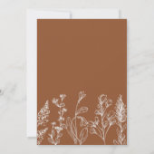 Invitations de mariage floral orange brûlé (Dos)