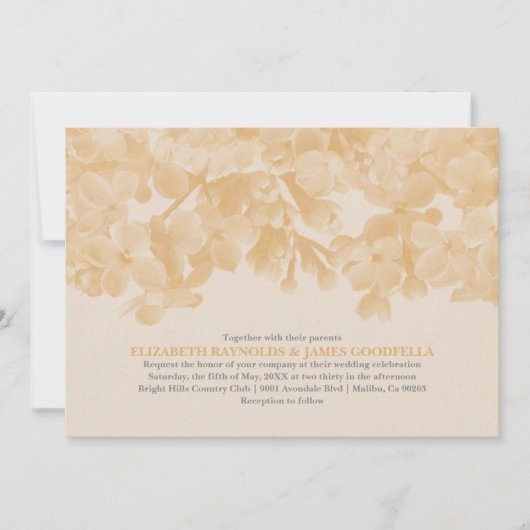 Invitations De Mariage Floral Peach (Devant)