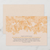 Invitations De Mariage Floral Peach (Devant / Derrière)