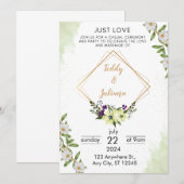 Invitations de mariage floral personnalisées, Invi (Devant / Derrière)