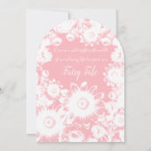 Invitations de mariage floral rose rose fleuri flo (Dos)