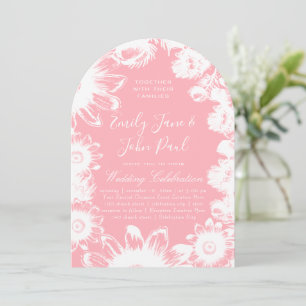 Invitations de mariage floral rose rose fleuri flo