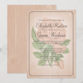 Invitations de mariage floral rustique corallien (Devant / Derrière)