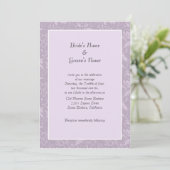 Invitations de mariage floral simple Lavender (Debout devant)