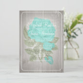 Invitations de mariage floral turquoise (Debout devant)