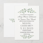 Invitations de mariage floral verdoyant (Devant / Derrière)