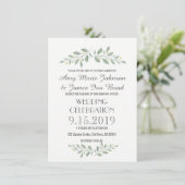Invitations de mariage floral verdoyant (Debout devant)