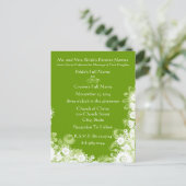 Invitations de mariage floral vert (Debout devant)