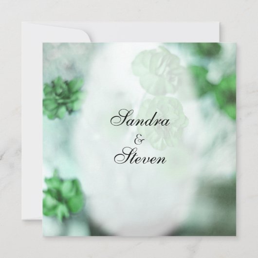 Invitations de mariage floral vert (Dos)