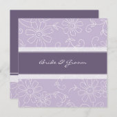 Invitations de mariage Floral violet et blanc (Devant / Derrière)