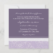 Invitations de mariage Floral violet et blanc (Dos)