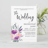 Invitations de mariage Floral Watercolor (Debout devant)