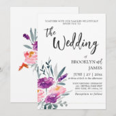 Invitations de mariage Floral Watercolor (Devant / Derrière)