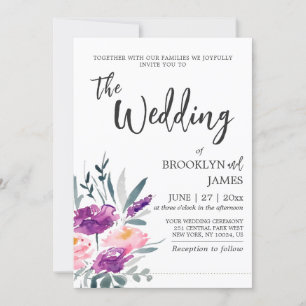 Invitations de mariage Floral Watercolor