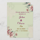 Invitations de mariage florales (Devant / Derrière)