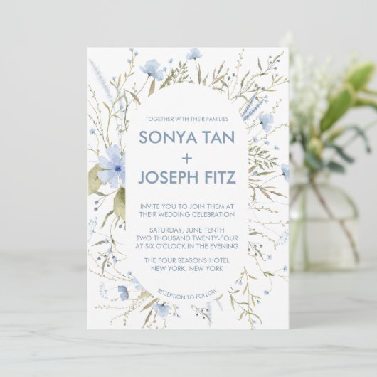 Invitations de mariage florales (Debout devant)