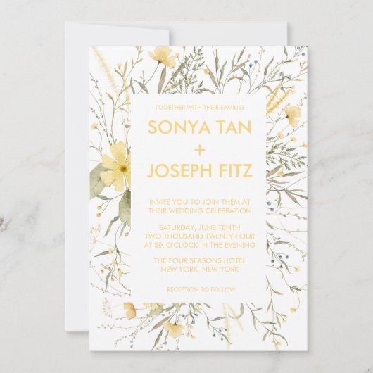 Invitations de mariage florales (Devant)