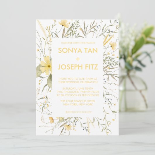 Invitations de mariage florales (Debout devant)