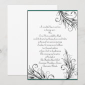 Invitations de mariage florales à feuilles (Devant / Derrière)