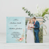 Invitations de mariage florales avec photo (Debout devant)