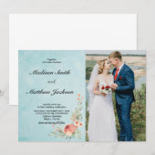 Invitations de mariage florales avec photo (Devant / Derrière)
