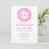 Invitations de mariage florales de couronne (Debout devant)