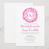 Invitations de mariage florales de couronne (Devant / Derrière)