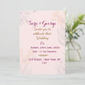 Invitations de mariage florales élégantes (Debout devant)
