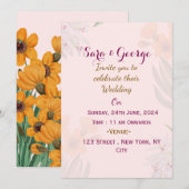Invitations de mariage florales élégantes (Devant / Derrière)