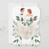 Invitations de mariage florales élégantes - entièr (Dos)