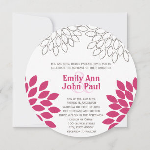 Invitations de mariage florales modernes Chrysanth