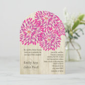 Invitations de mariage florales modernes Chrysanth (Debout devant)