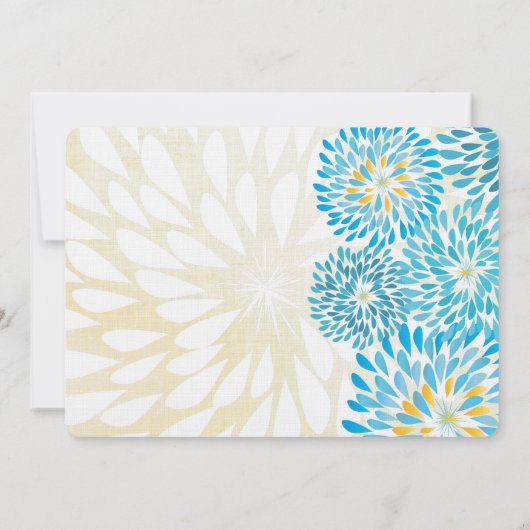 Invitations de mariage florales modernes Chrysanth (Dos)