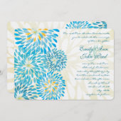 Invitations de mariage florales modernes Chrysanth (Devant / Derrière)