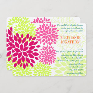Invitations de mariage florales modernes Chrysanth