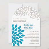Invitations de mariage florales modernes Chrysanth (Devant)