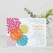 Invitations de mariage florales modernes Chrysanth (Debout devant)