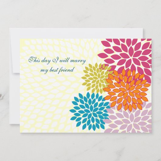 Invitations de mariage florales modernes Chrysanth (Dos)