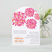 Invitations de mariage florales modernes Chrysanth (Debout devant)