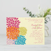 Invitations de mariage florales modernes Chrysanth (Debout devant)
