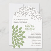 Invitations de mariage florales modernes Chrysanth (Devant)