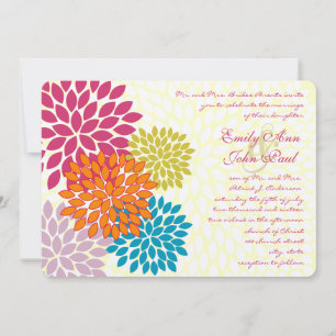 Invitations de mariage florales modernes Chrysanth