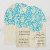 Invitations de mariage florales modernes Chrysanth (Devant / Derrière)