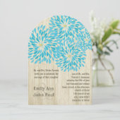 Invitations de mariage florales modernes Chrysanth (Debout devant)