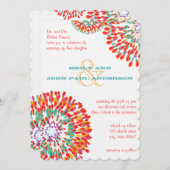 Invitations de mariage florales modernes Chrysanth (Devant / Derrière)