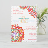 Invitations de mariage florales modernes Chrysanth (Debout devant)