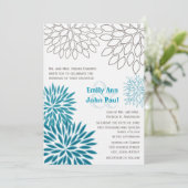 Invitations de mariage florales modernes Chrysanth (Debout devant)