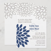 Invitations de mariage florales modernes Chrysanth (Devant / Derrière)
